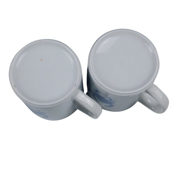 Goudchaux Maison Blanche Blue Crab Coffee Mugs Vintage 1980s Set 2 - Picture 10 of 10